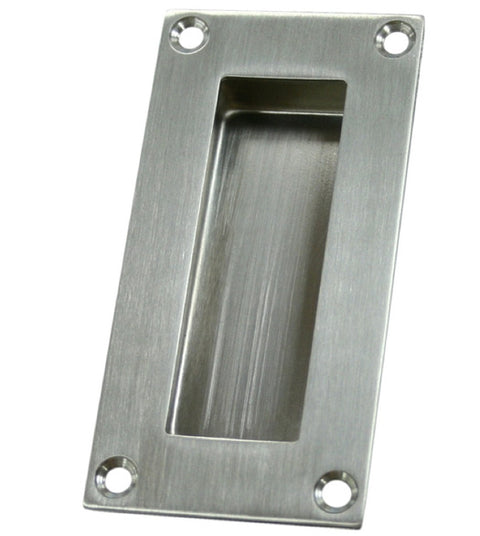 Satin Stainless Steel Rectangular Flush Pull, Deltana FP155U32D