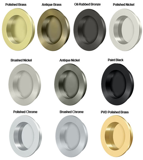 2-3/8 Inch Diameter Round Flush Pull, Deltana FP238