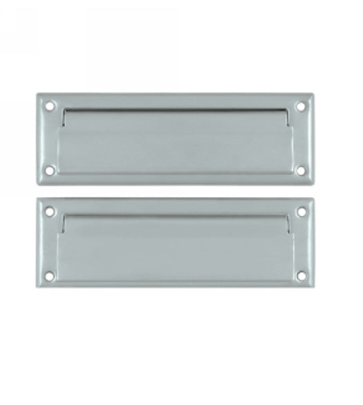 Solid Brass 8-7/8 Inch Mail Slot With Interior Flap, Deltana MS627