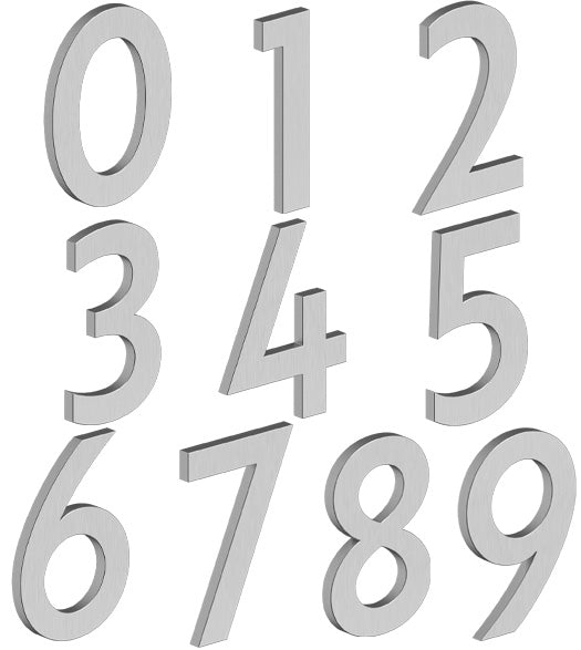 Modern 4 Inch Address Numbers, Deltana RNB