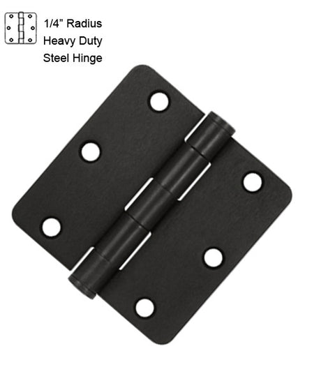 3-1/2 x 3-1/2 x 1/4 Radius Heavy Duty Steel Hinge, Pair, Deltana S35R4HD