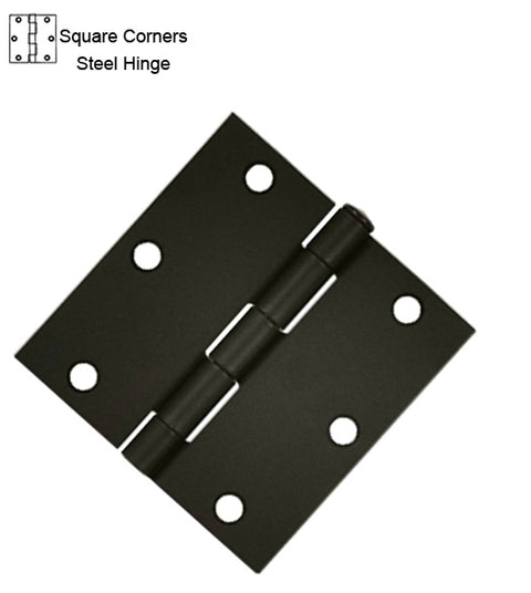 3-1/2 x 3-1/2 x Square Corners Residential Steel Hinges, Pair, Deltana S35Ux-R