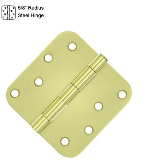 4 x 4 x 5/8 Radius Residential Steel Hinges, Pair, Deltana S44R5