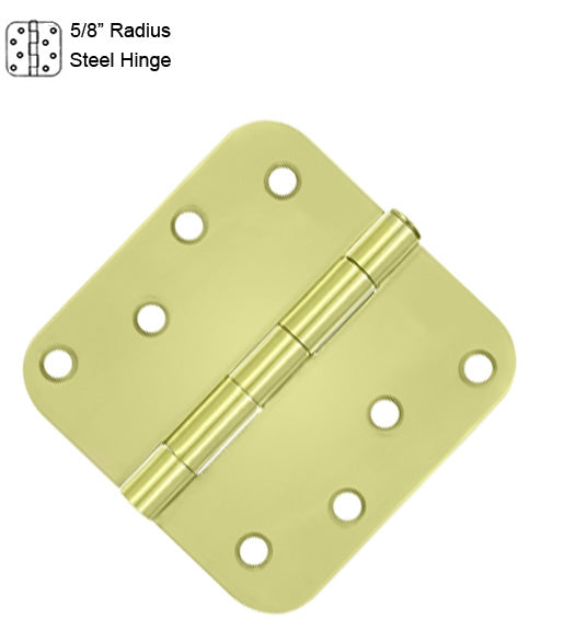 4 x 4 x 5/8 Radius Residential Steel Hinges, Pair, Deltana S44R5