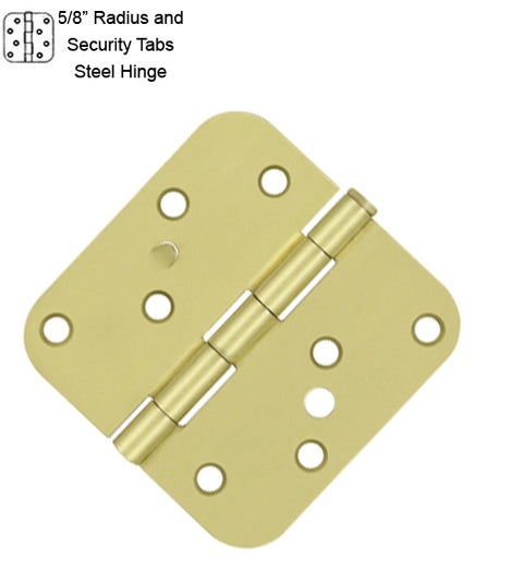 4 x 4 x 5/8 Radius Benchmark Door Hinges, Pair, Deltana S44R5BMS