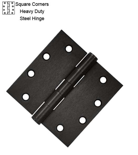 4-1/2 x 4-1/2 x Square Corners Heavy Duty Steel Hinges, Pair, Deltana S45U