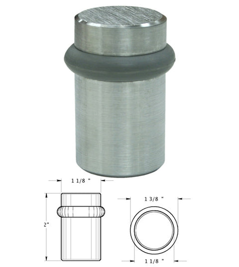 Solid Brass 2 Inch Universal Door Stop, Deltana UFB5000