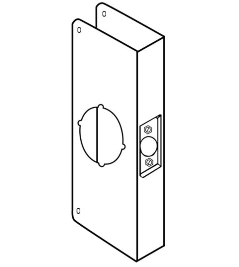 9 x 4-1/4 Wrap Around Plate for 1-3/4 Inch Door with 2-3/4 Inch Backset, Don-Jo 4-CW