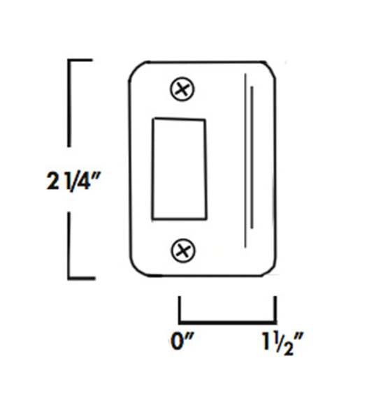 1-1/2 Inch Lip Radius Corner Strike Plate, Don-Jo 9115-RC