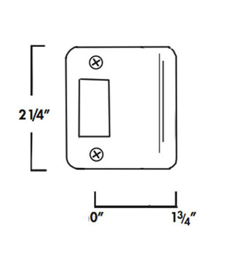 1-3/4 Inch Lip Radius Corner Strike Plate, Don-Jo 9175-RC