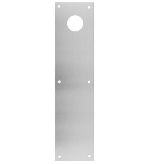 3-1/2 x 15 Brushed Stainless Steel Push Plate with Lock Cylinder Cut-out