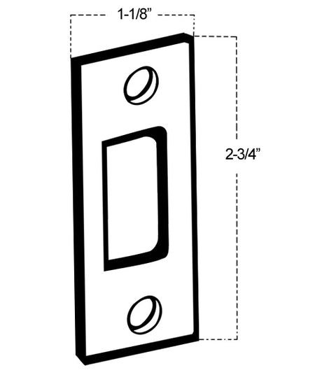 1-1/8 inch x 2-3/4 inch Deadbolt Strike, Don-Jo DS-234