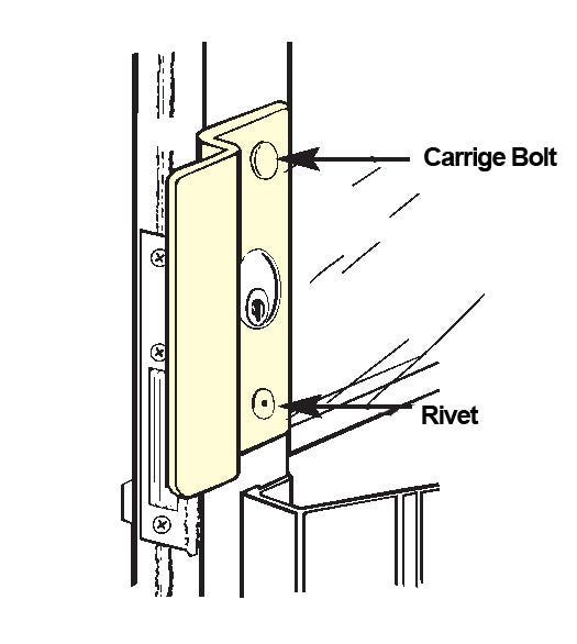 Center Hung Storefront Door Security Latch Guard, Don-Jo OLP-2650