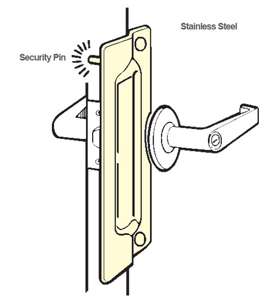 Outswing Door Stainless Security Pin Latch Guard, Don-Jo PLP-111-630