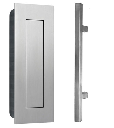 Modern Pull and Flush Door Handle Set