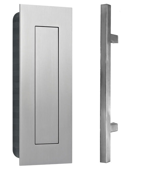 Modern Pull and Flush Door Handle Set