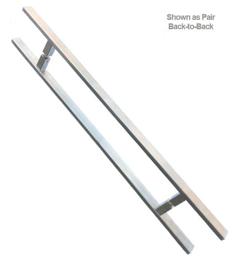 36 Inch Rectangular Door Handle, Satin Stainless Steel
