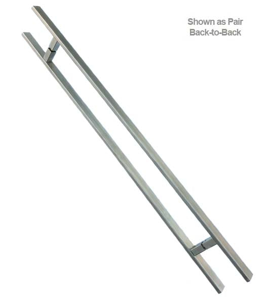 48 Inch Rectangular Door Handle, Satin Stainless Steel
