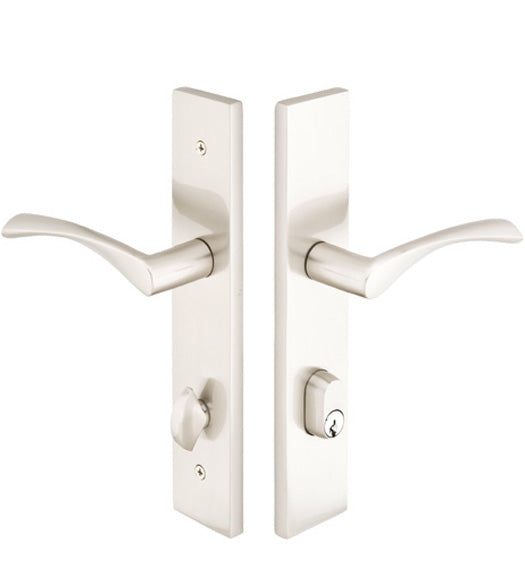 Modern 2 x 10 Multi Point Handleset with American Cylinder Below Handle, Emtek 11B1