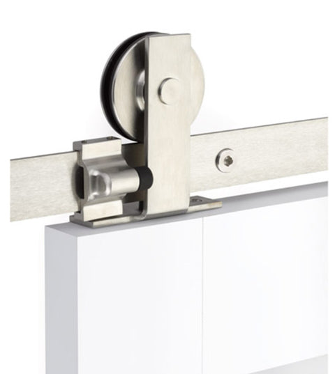 5 Foot Single Door Stainless Steel Barn Door Kit, Emtek B120105-SD-FT-SS