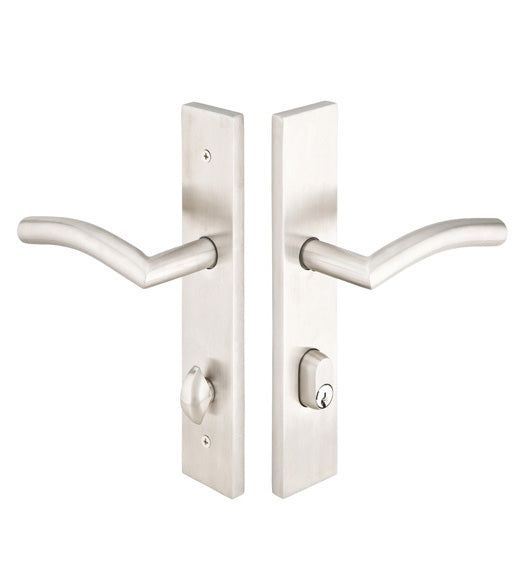 Modern 2 x 10 Stainless Steel Multi Point Handleset, Emtek 16B5SS