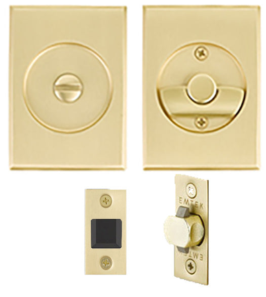 Privacy Rectangular Tubular Pocket Door Set, Emtek 2015