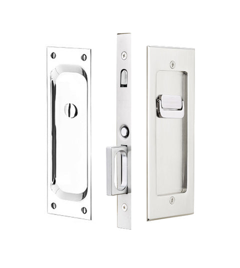 Modern Rectangular Privacy Pocket Door Set, Emtek 2115