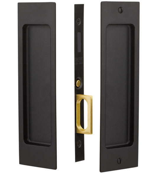 Rustic Modern Rectangular Dummy Pocket Door Set, Emtek 2126