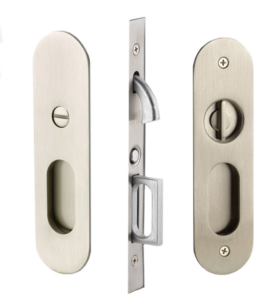 Narrow Oval Privacy Pocket Door Set, Emtek 2165