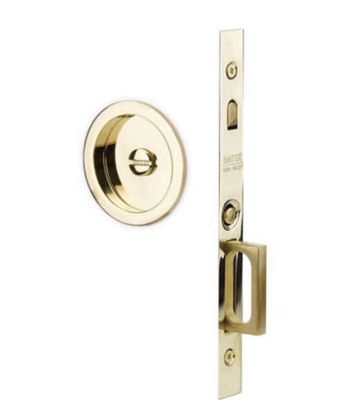 Round Pocket Door Mortise Privacy Lock, Emtek 2175