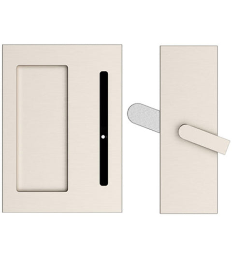 Modern Barn Door Privacy Lock with Flush Pull, Emtek 222202