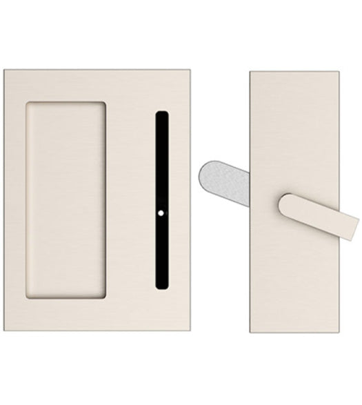 Modern Barn Door Privacy Lock with Flush Pull, Emtek 222202