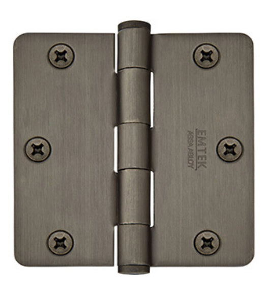 3-1/2 x 3-1/2 x 1/4 Radius Corners Residential Steel Hinge, Pair, Emtek 91023