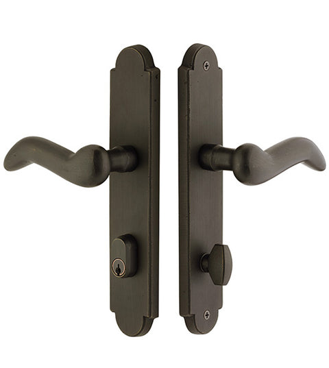 2 x 10 Sandcast Bronze Arched Stretto Patio Door Trim, Emtek 4042