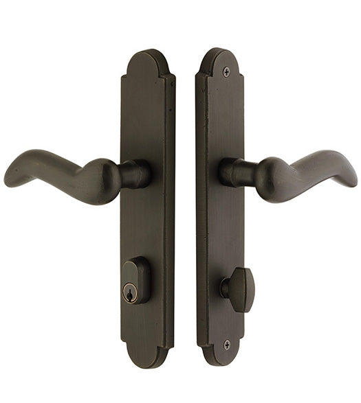 2 x 10 Sandcast Bronze Arched Stretto Patio Door Trim, Emtek 4042