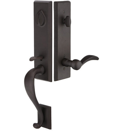 Rectangular Monolithic Sandcast Bronze Handleset, Emtek 451512