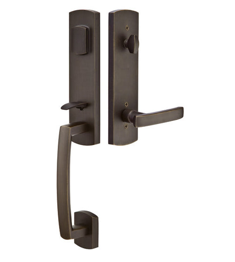 Sandcast Bronze Logan Handleset, Emtek 451822