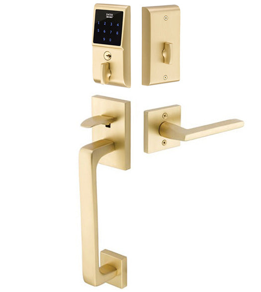 Baden Handleset with Electronic Keypad Lock, Emtek 4820bottom-E3020