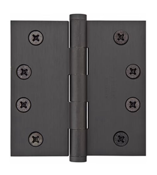 4 x 4 x Square Residential Brass Hinge, Pair, Emtek 96114