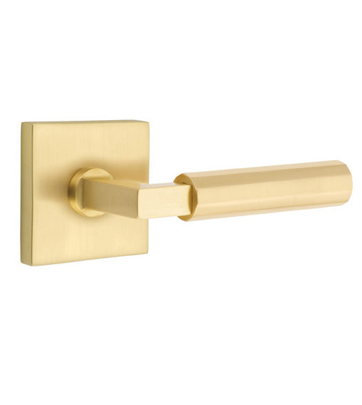 Faceted Lever with Square Rose, Emtek 5050LSFA