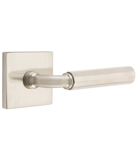 Faceted Lever with R-Bar Stem and Square Rose Emtek 5050RAFA