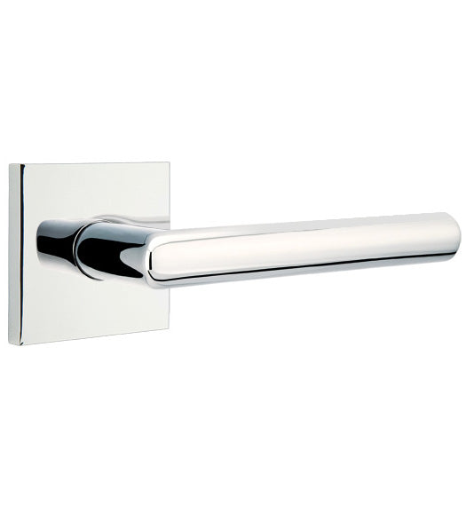 Modern Brass Stuttgart Lever with Square Rose, Emtek 5050STU