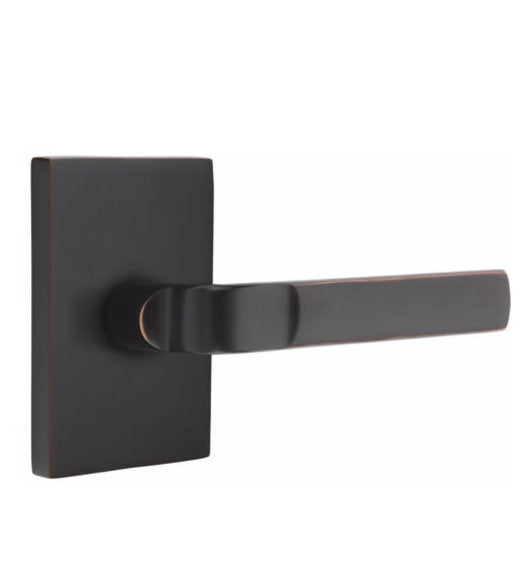 Aston Lever with Modern Rectangular Rose, Emtek 5052AST