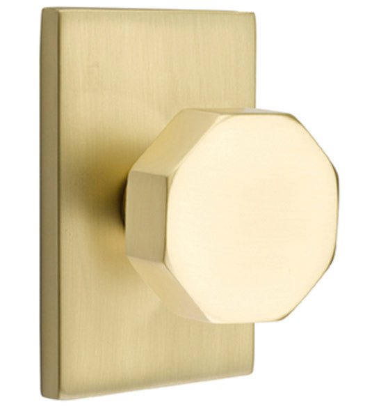 Octagon Knob with Rectangular Rose, Emtek 5052OCT