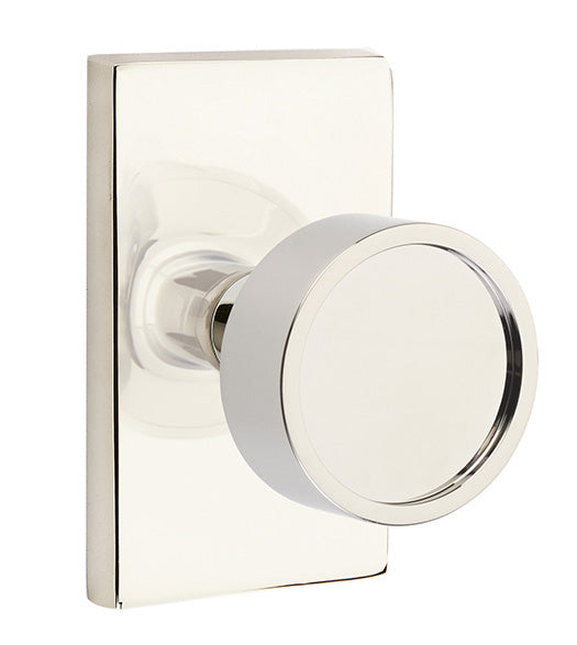 Verve Knob with Modern Rectangular Rose, Emtek 5052VR