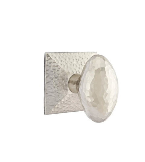 Hammered Egg Knob with Square Rose, Emtek 5056HE