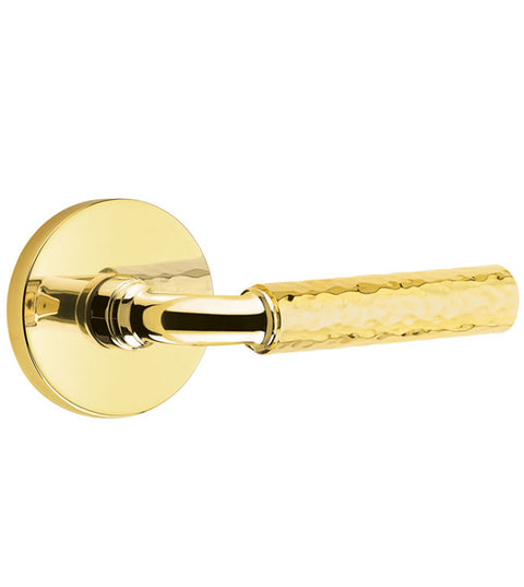 Hammered Lever with Disk Rose, Emtek 5059RAHA