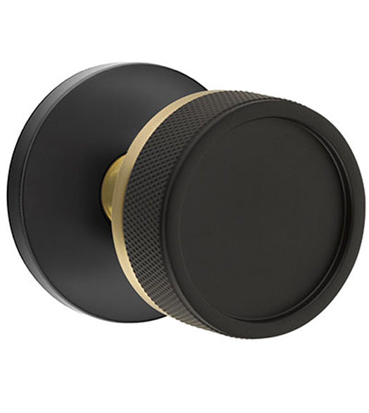 Black and Gold Knurled Knob, Emtek 5059US19CCUS4KNKUS19