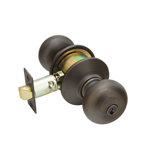 Keyed Sandcast Bronze Winchester Knob with Round Rosette, Emtek 5102WC