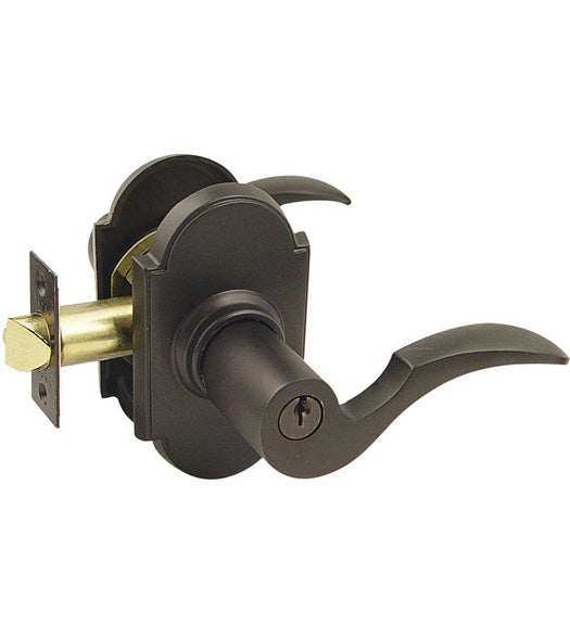 Keyed Cortina Lever with Arched Rosette, Emtek 5108C